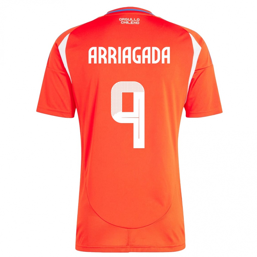 Kids Football Chile Luciano Arriagada #9 Red Home Jersey 24-26 T-Shirt Nz