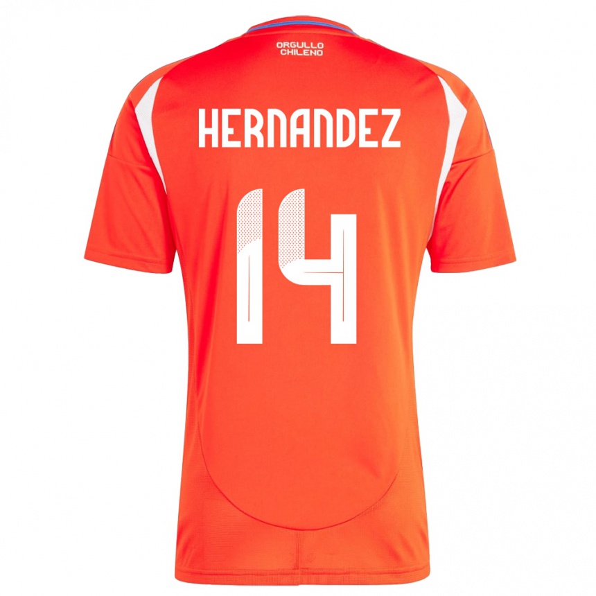 Kids Football Chile Leandro Hernández #14 Red Home Jersey 24-26 T-Shirt Nz