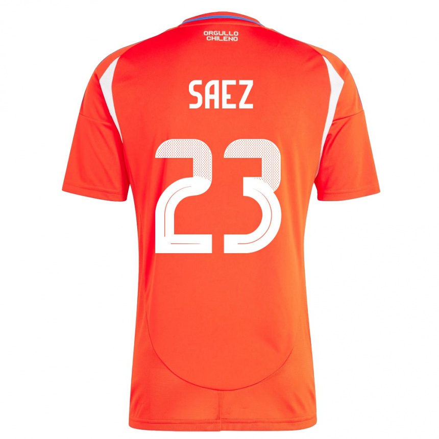 Kids Football Chile Ignacio Sáez #23 Red Home Jersey 24-26 T-Shirt Nz