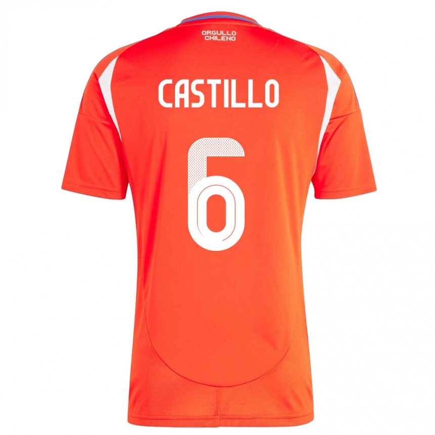 Kids Football Chile Cristóbal Castillo #6 Red Home Jersey 24-26 T-Shirt Nz