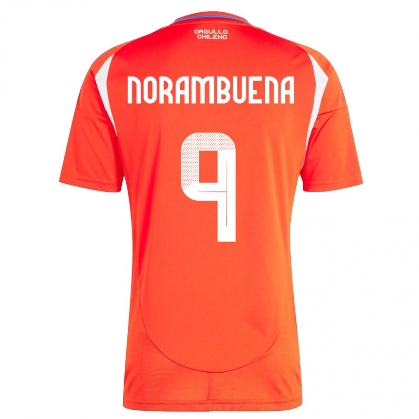 Kids Football Chile Gabriel Norambuena #9 Red Home Jersey 24-26 T-Shirt Nz