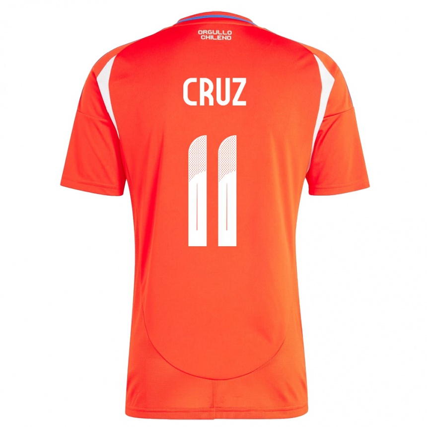 Kids Football Chile Joan Cruz #11 Red Home Jersey 24-26 T-Shirt Nz