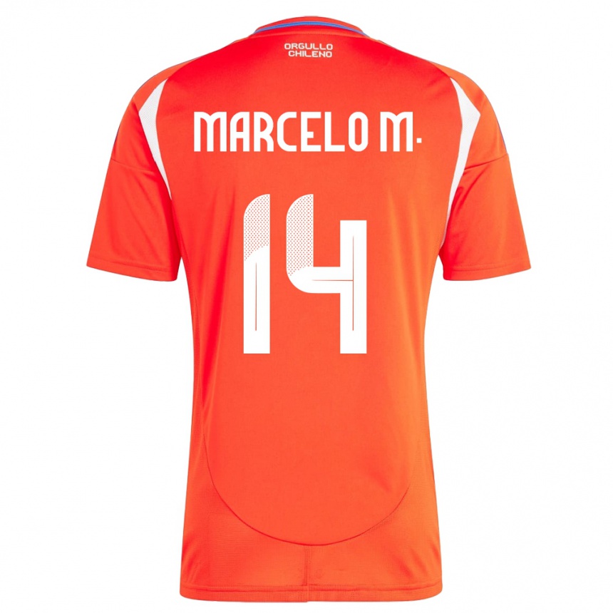 Kids Football Chile Marcelo Morales #14 Red Home Jersey 24-26 T-Shirt Nz