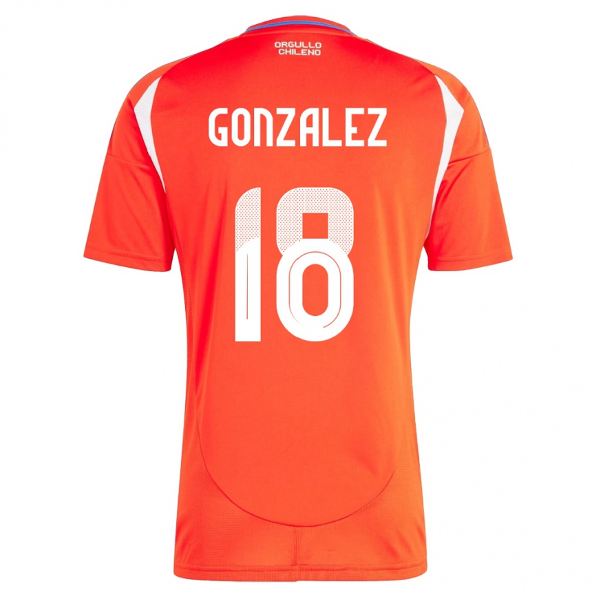 Kids Football Chile Bryan González #18 Red Home Jersey 24-26 T-Shirt Nz