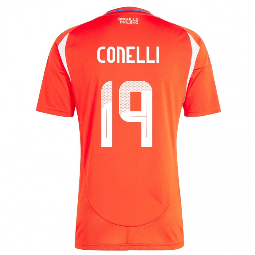 Kids Football Chile Vicente Conelli #19 Red Home Jersey 24-26 T-Shirt Nz