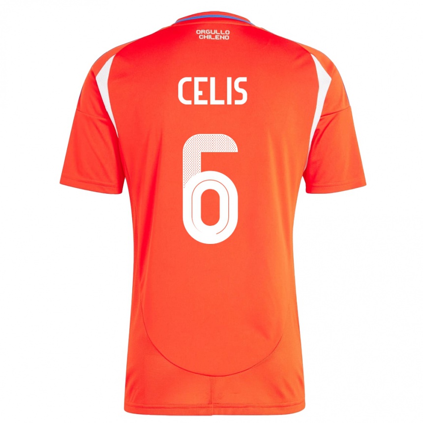 Kids Football Chile Milovan Celis #6 Red Home Jersey 24-26 T-Shirt Nz