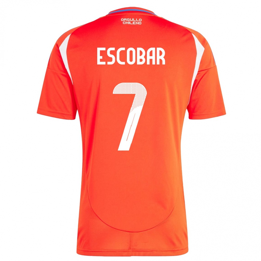 Kids Football Chile Bastián Escobar #7 Red Home Jersey 24-26 T-Shirt Nz