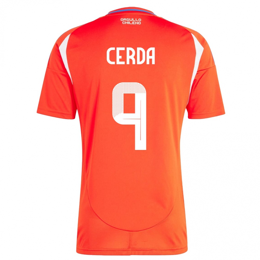 Kids Football Chile Axel Cerda #9 Red Home Jersey 24-26 T-Shirt Nz