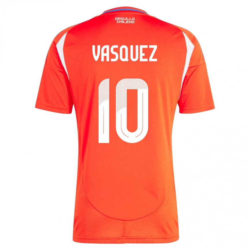 Kids Football Chile Ignacio Vásquez #10 Red Home Jersey 24-26 T-Shirt Nz