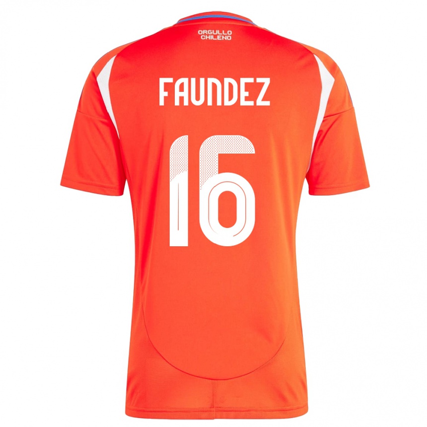 Kids Football Chile Felipe Faúndez #16 Red Home Jersey 24-26 T-Shirt Nz