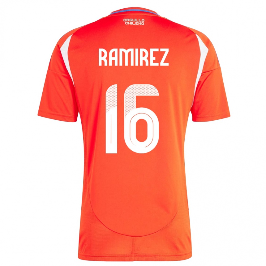 Kids Football Chile Vicente Ramírez #16 Red Home Jersey 24-26 T-Shirt Nz