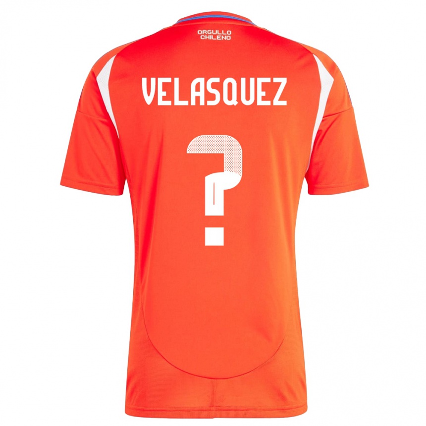 Kids Football Chile Milovan Velásquez #0 Red Home Jersey 24-26 T-Shirt Nz