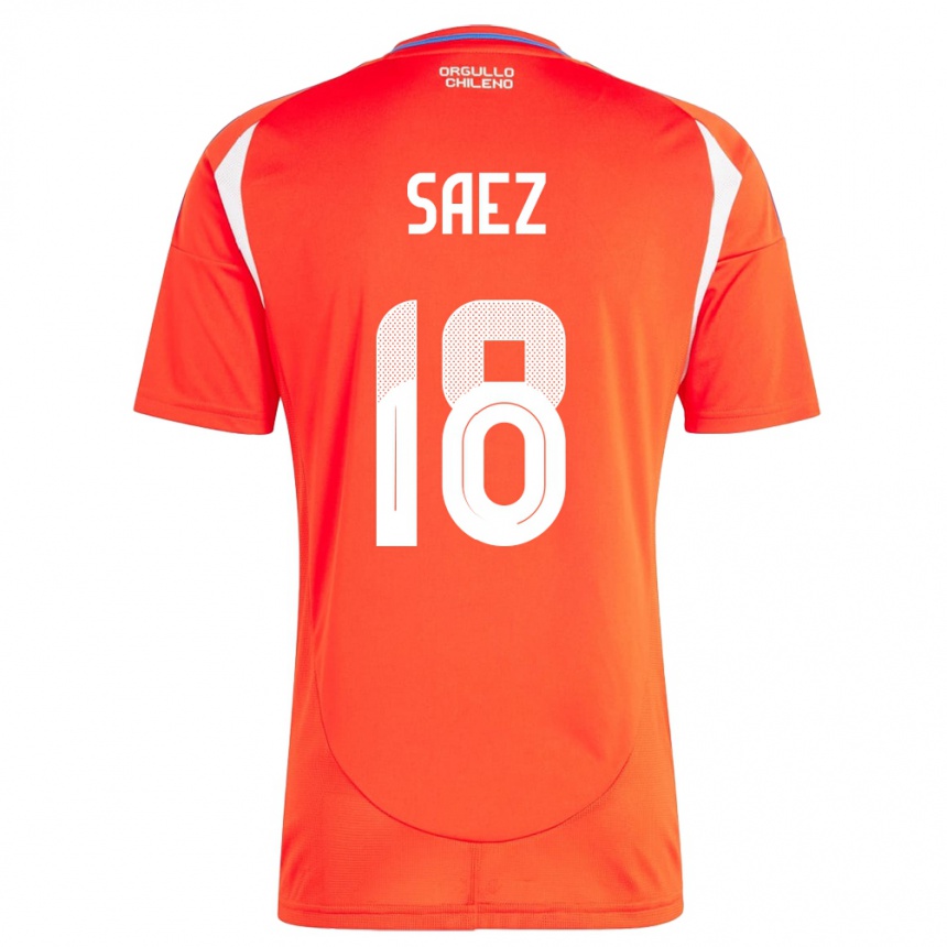 Kids Football Chile Camila Sáez #18 Red Home Jersey 24-26 T-Shirt Nz