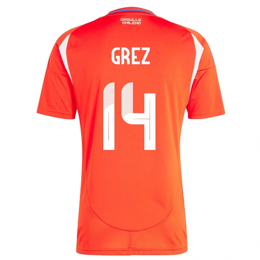 Kids Football Chile Javiera Grez #14 Red Home Jersey 24-26 T-Shirt Nz