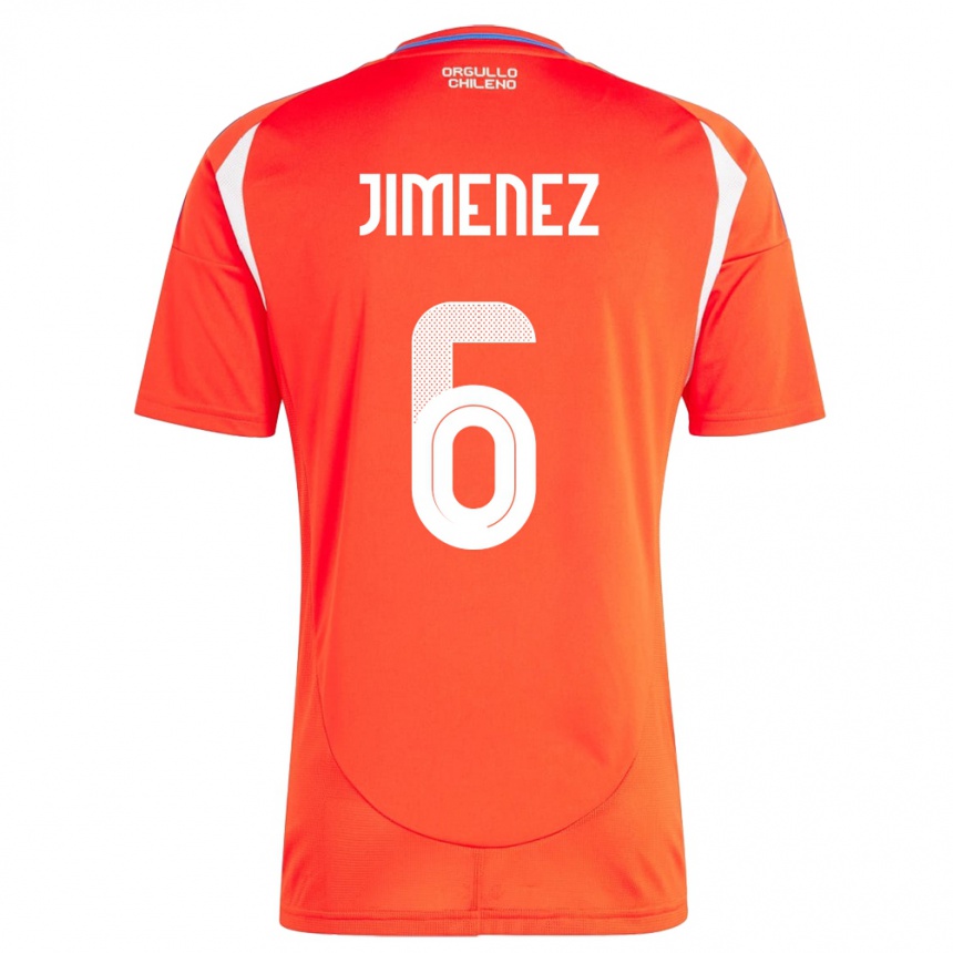 Kids Football Chile Yastin Jiménez #6 Red Home Jersey 24-26 T-Shirt Nz