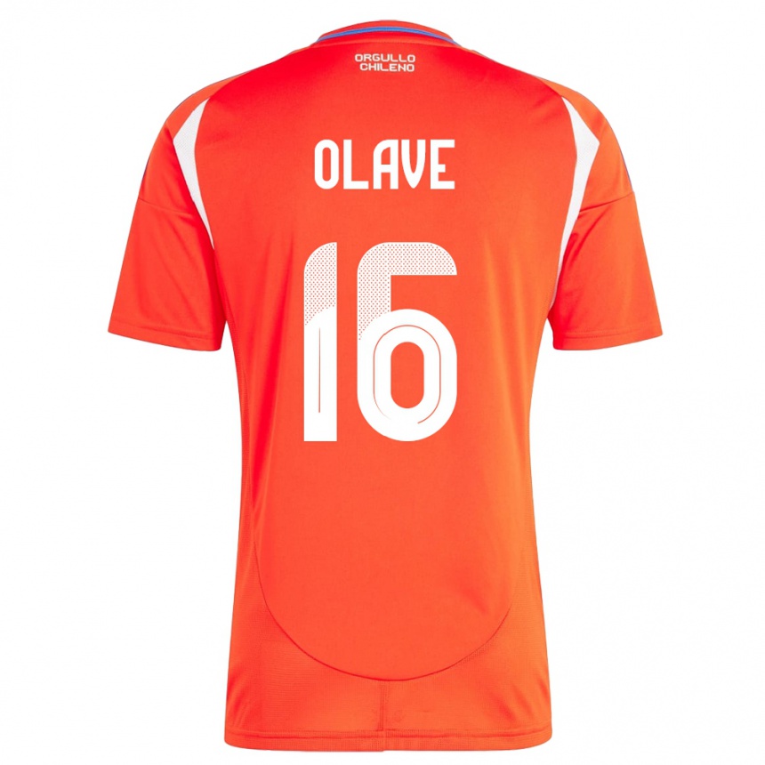 Kids Football Chile Isidora Olave #16 Red Home Jersey 24-26 T-Shirt Nz