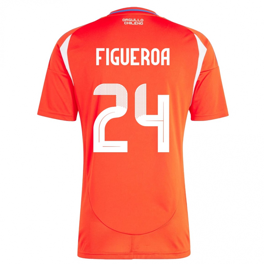 Kids Football Chile Ámbar Figueroa #24 Red Home Jersey 24-26 T-Shirt Nz