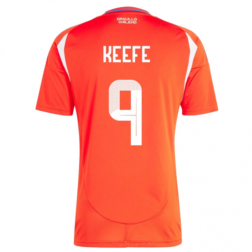 Kids Football Chile Sonya Keefe #9 Red Home Jersey 24-26 T-Shirt Nz