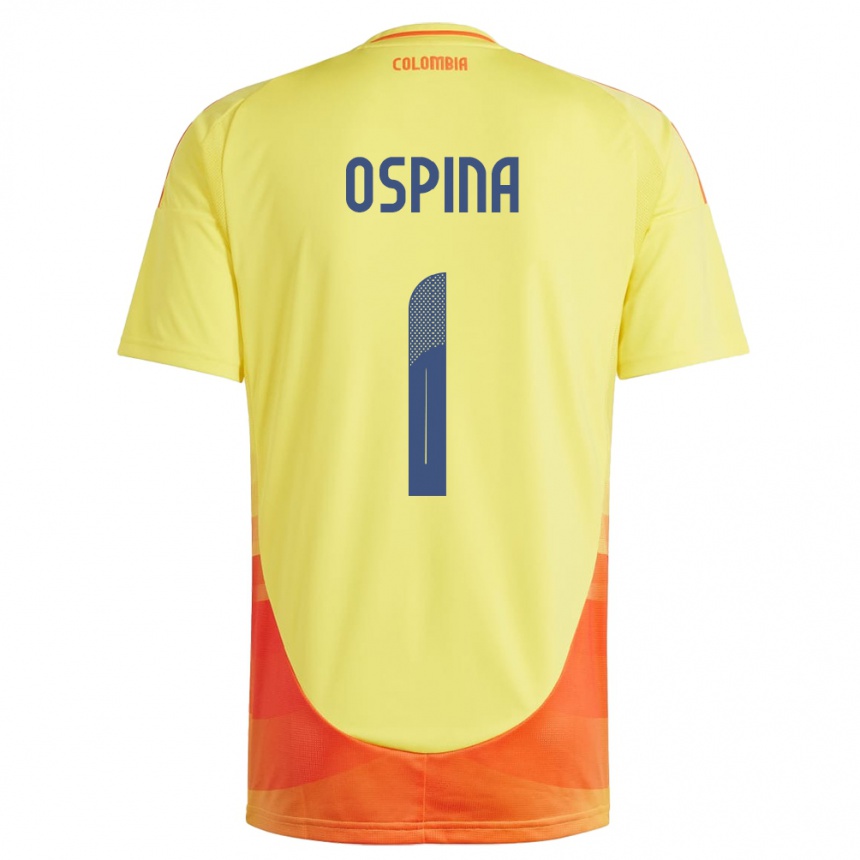 Kids Football Colombia David Ospina #1 Yellow Home Jersey 24-26 T-Shirt Nz