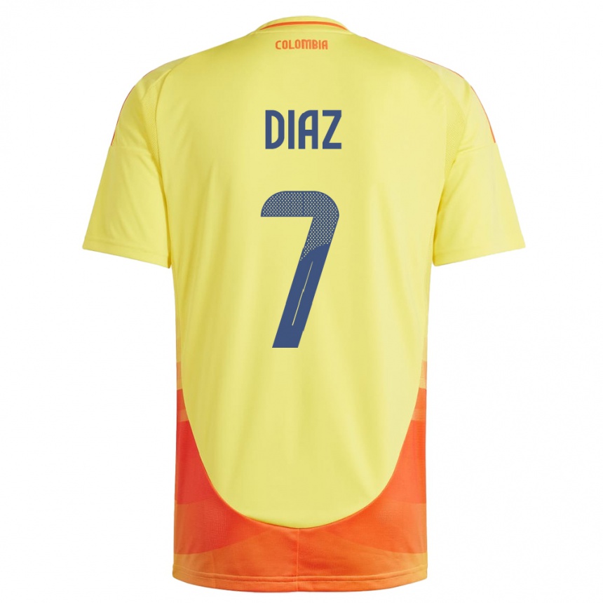 Kids Football Colombia Luis Díaz #7 Yellow Home Jersey 24-26 T-Shirt Nz