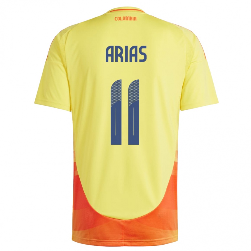 Kids Football Colombia Jhon Arias #11 Yellow Home Jersey 24-26 T-Shirt Nz