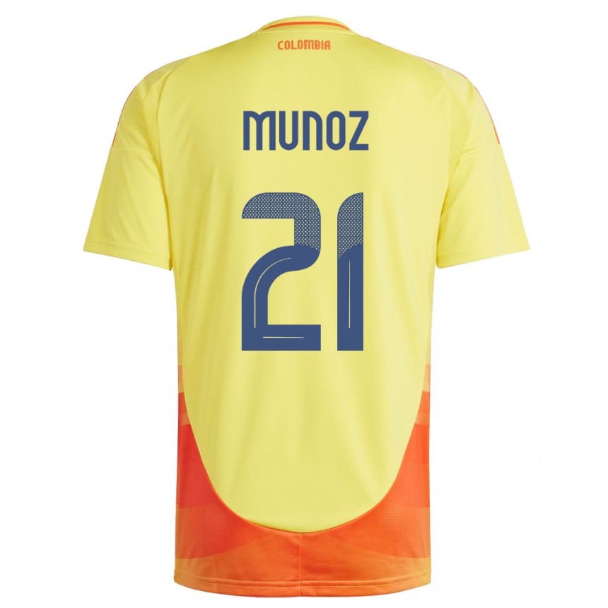 Kids Football Colombia Daniel Muñoz #21 Yellow Home Jersey 24-26 T-Shirt Nz