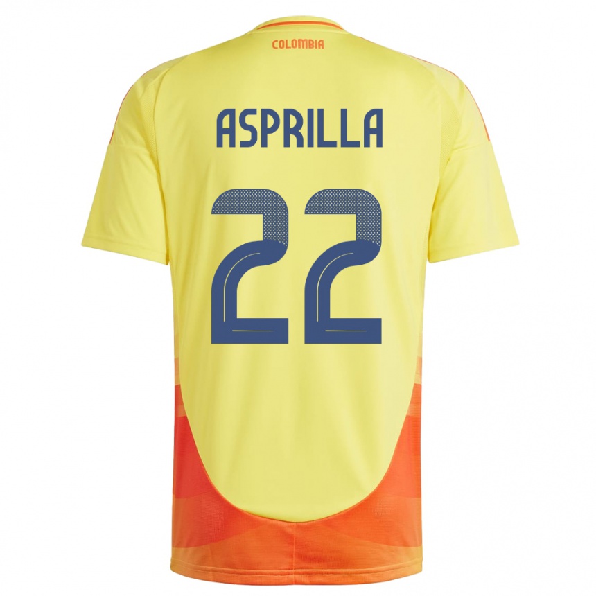 Kids Football Colombia Yáser Asprilla #22 Yellow Home Jersey 24-26 T-Shirt Nz