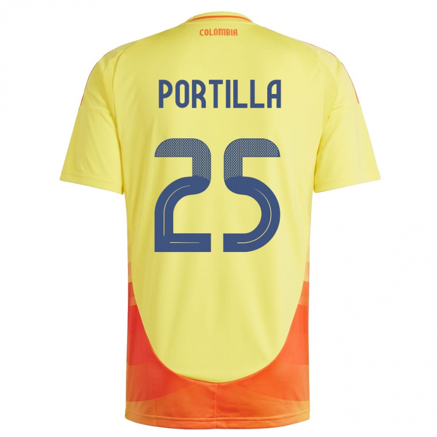 Kids Football Colombia Juan Portilla #25 Yellow Home Jersey 24-26 T-Shirt Nz