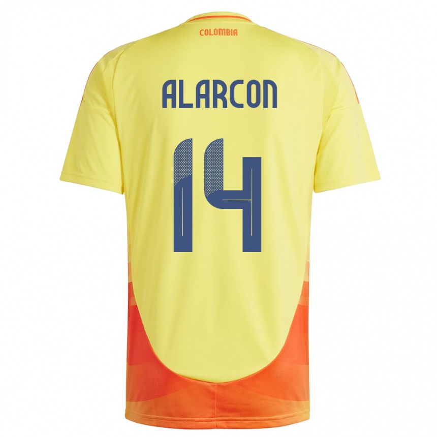 Kids Football Colombia Andrés Alarcón #14 Yellow Home Jersey 24-26 T-Shirt Nz