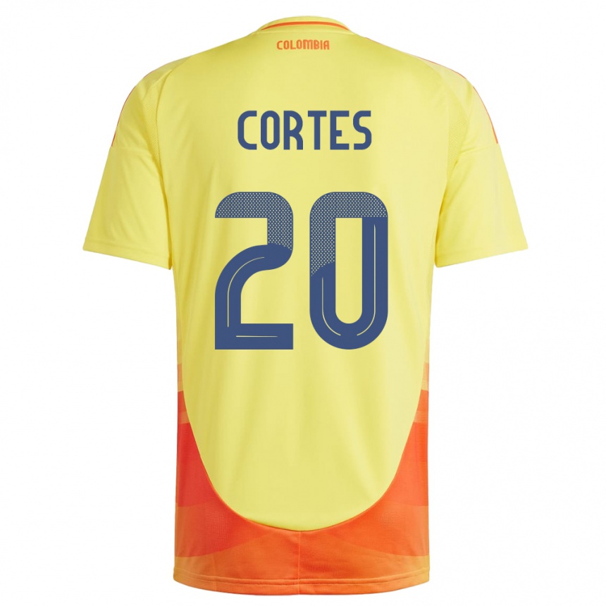 Kids Football Colombia Óscar Cortés #20 Yellow Home Jersey 24-26 T-Shirt Nz