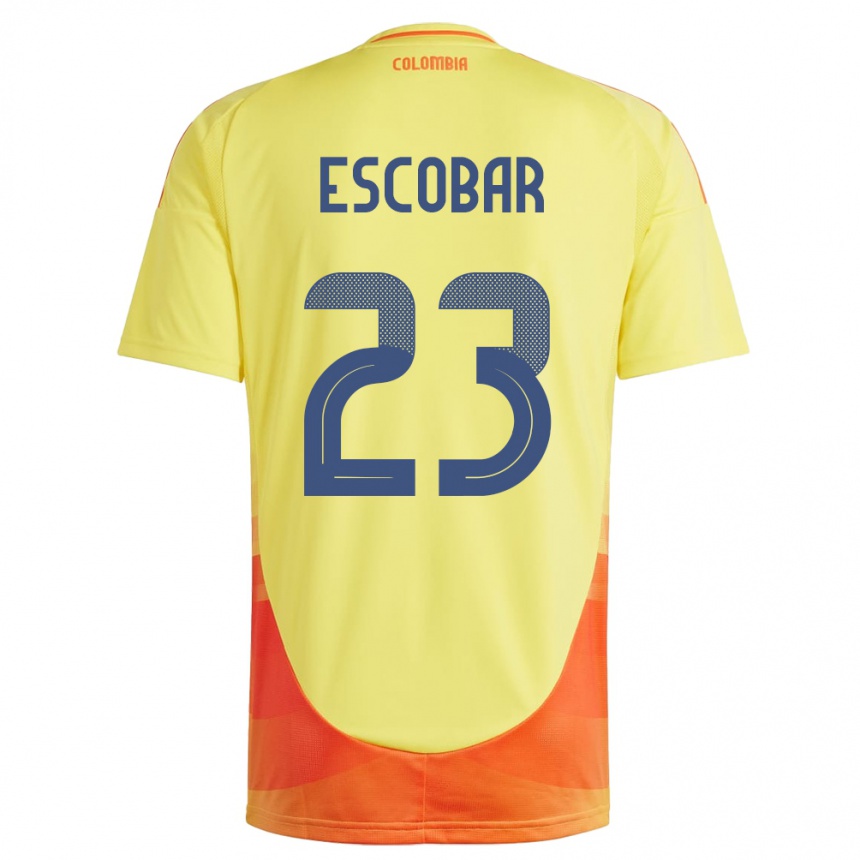 Kids Football Colombia Josen Escobar #23 Yellow Home Jersey 24-26 T-Shirt Nz