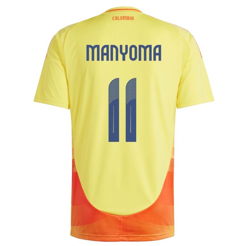 Kids Football Colombia Alexis Manyoma #11 Yellow Home Jersey 24-26 T-Shirt Nz