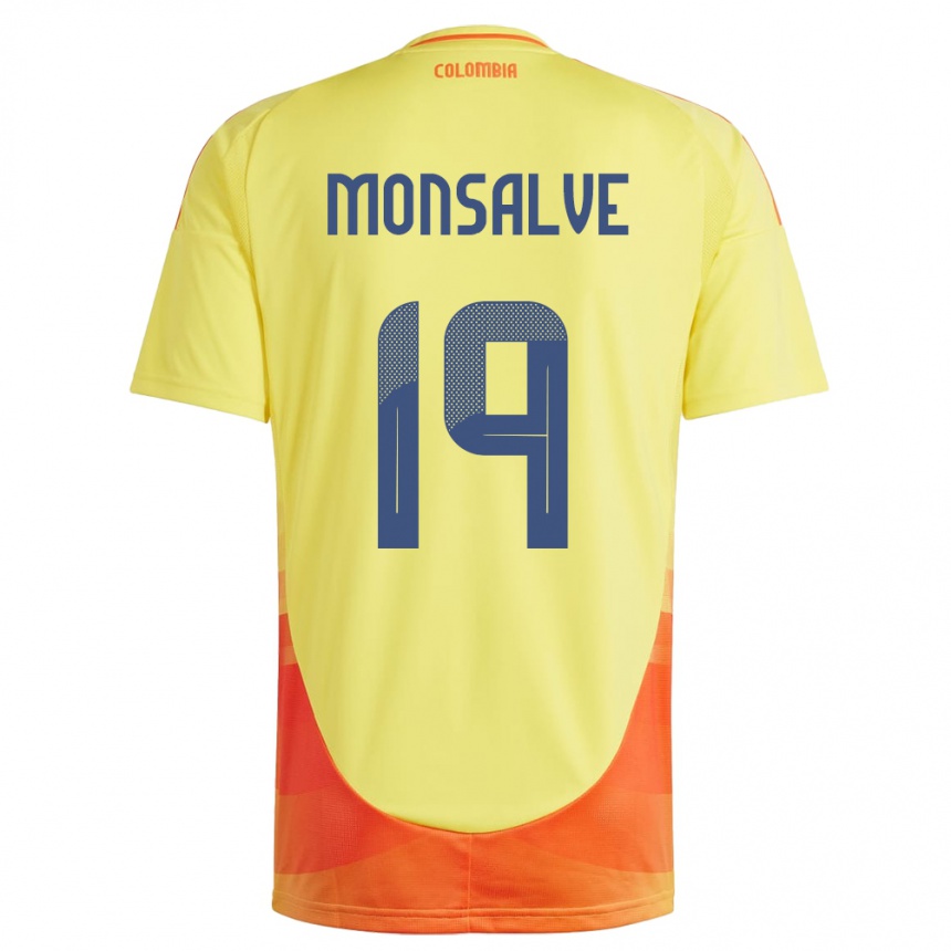 Kids Football Colombia Miguel Monsalve #19 Yellow Home Jersey 24-26 T-Shirt Nz