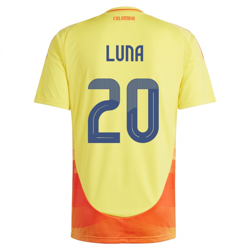 Kids Football Colombia Daniel Luna #20 Yellow Home Jersey 24-26 T-Shirt Nz