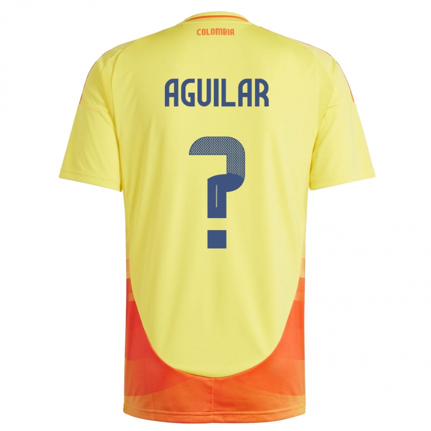 Kids Football Colombia Alejandro Aguilar #0 Yellow Home Jersey 24-26 T-Shirt Nz