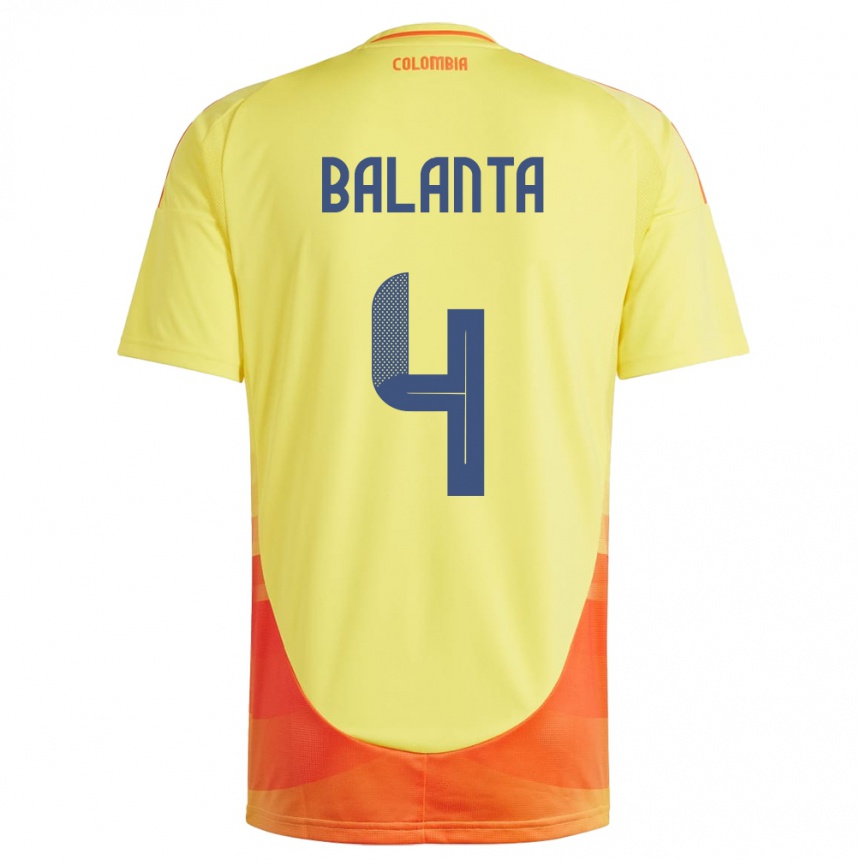 Kids Football Colombia Marlon Balanta #4 Yellow Home Jersey 24-26 T-Shirt Nz