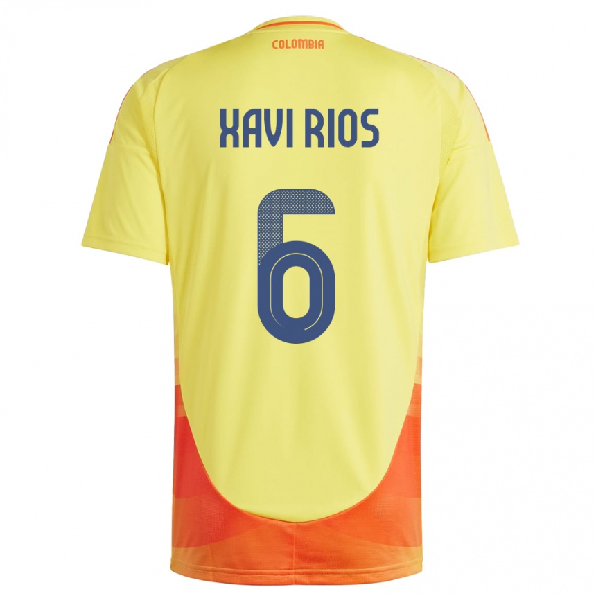 Kids Football Colombia Xavi Ríos #6 Yellow Home Jersey 24-26 T-Shirt Nz