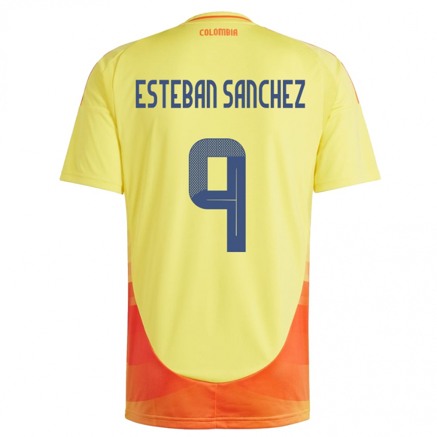 Kids Football Colombia Juan Esteban Sánchez #9 Yellow Home Jersey 24-26 T-Shirt Nz