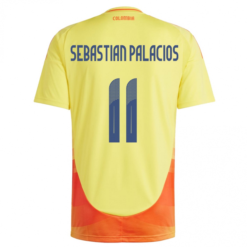 Kids Football Colombia Juan Sebastián Palacios #11 Yellow Home Jersey 24-26 T-Shirt Nz