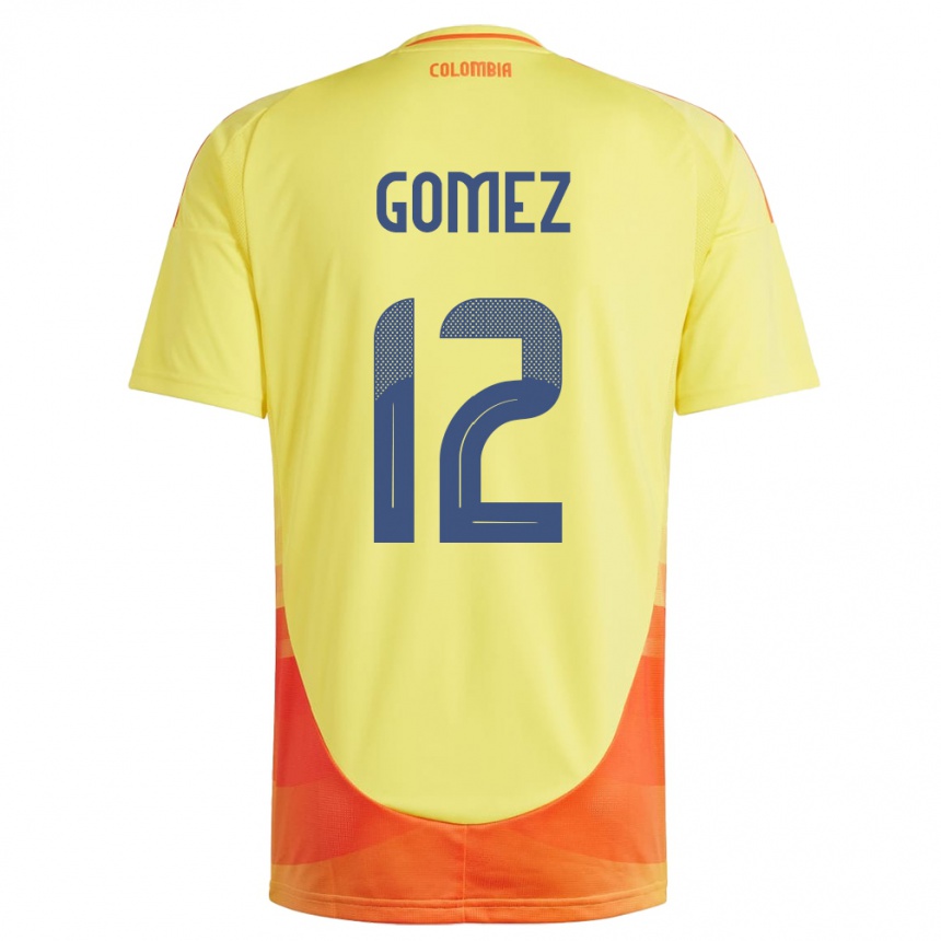 Kids Football Colombia Juan Gómez #12 Yellow Home Jersey 24-26 T-Shirt Nz