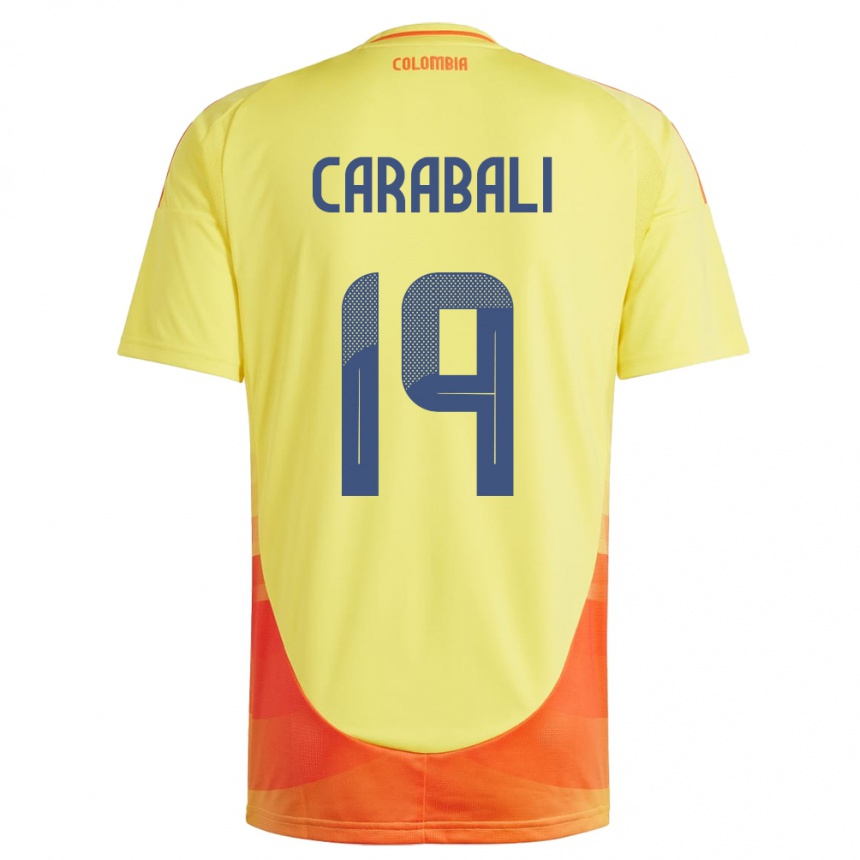 Kids Football Colombia Jorelyn Carabalí #19 Yellow Home Jersey 24-26 T-Shirt Nz