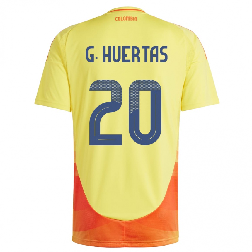 Kids Football Colombia Gabriela Huertas #20 Yellow Home Jersey 24-26 T-Shirt Nz