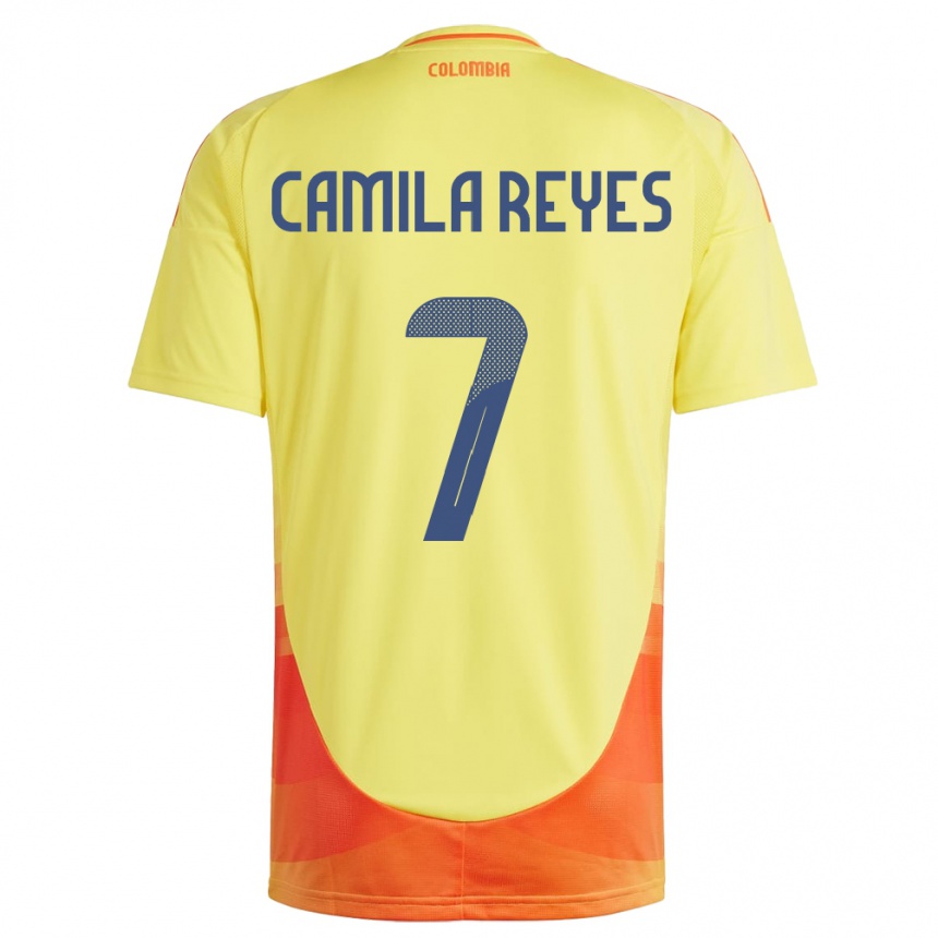 Kids Football Colombia María Camila Reyes #7 Yellow Home Jersey 24-26 T-Shirt Nz