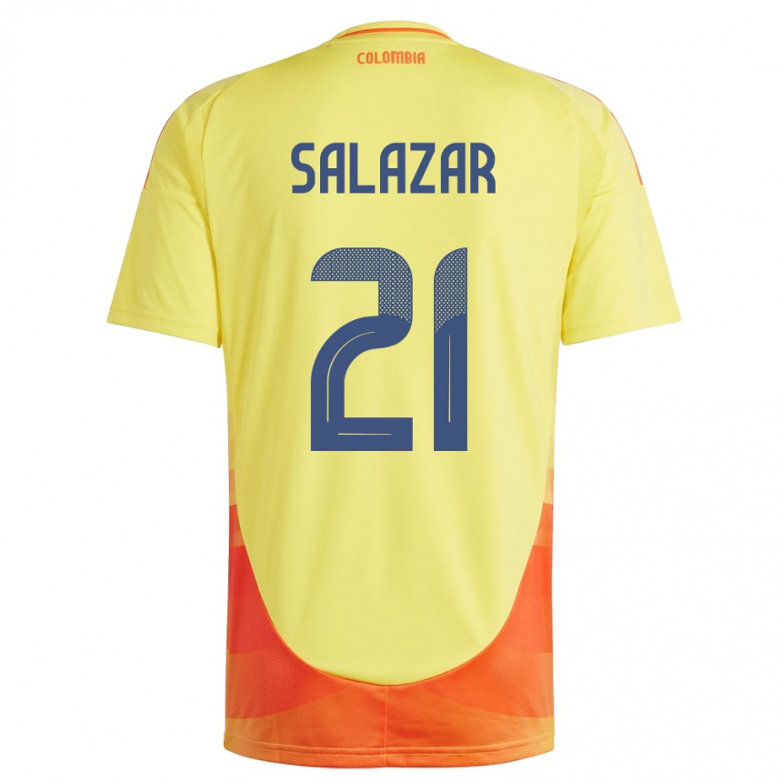 Kids Football Colombia Liana Salazar #21 Yellow Home Jersey 24-26 T-Shirt Nz