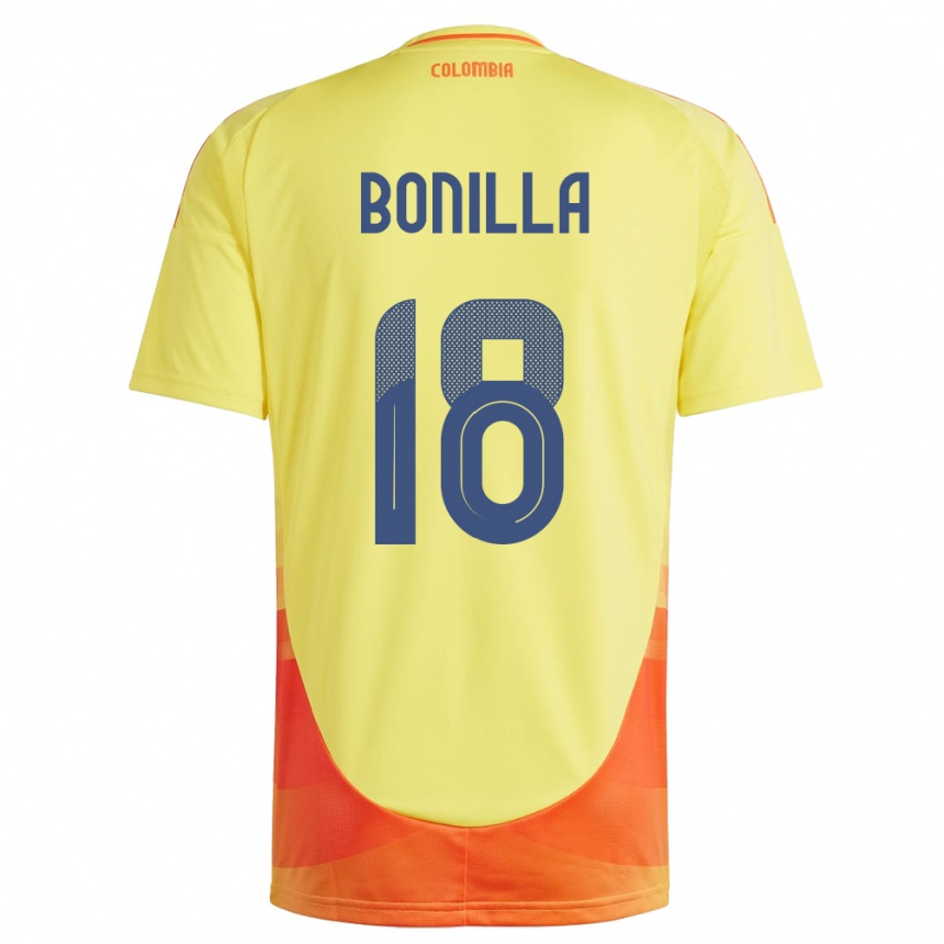 Kids Football Colombia Wendy Bonilla #18 Yellow Home Jersey 24-26 T-Shirt Nz