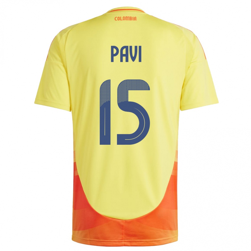 Kids Football Colombia Manuela Paví #15 Yellow Home Jersey 24-26 T-Shirt Nz