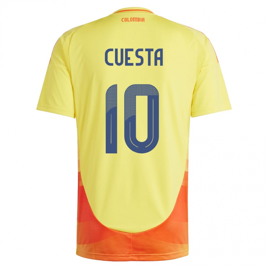 Kids Football Colombia Yisela Cuesta #10 Yellow Home Jersey 24-26 T-Shirt Nz