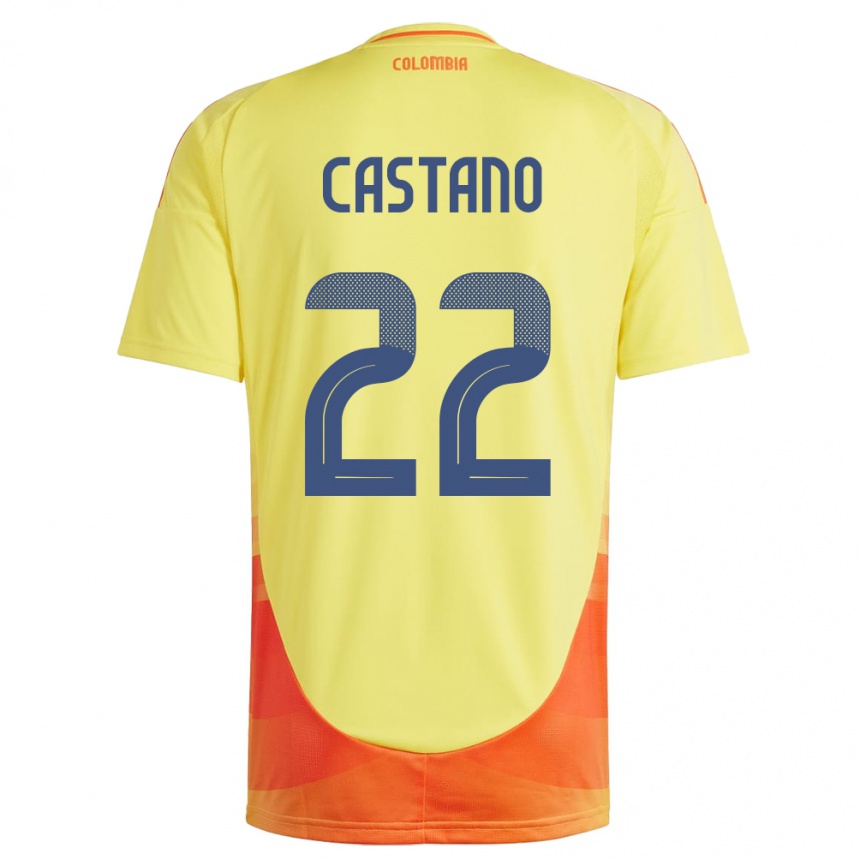 Kids Football Colombia Stefany Castaño #22 Yellow Home Jersey 24-26 T-Shirt Nz