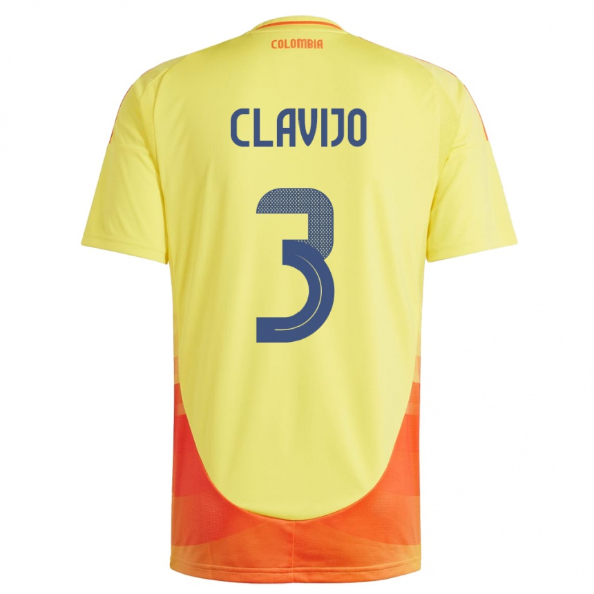 Kids Football Colombia Ángela Clavijo #3 Yellow Home Jersey 24-26 T-Shirt Nz