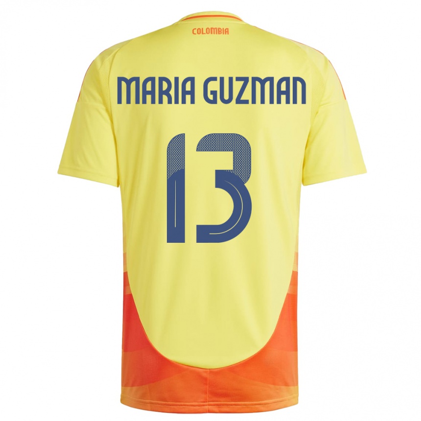 Kids Football Colombia Ana María Guzmán #13 Yellow Home Jersey 24-26 T-Shirt Nz